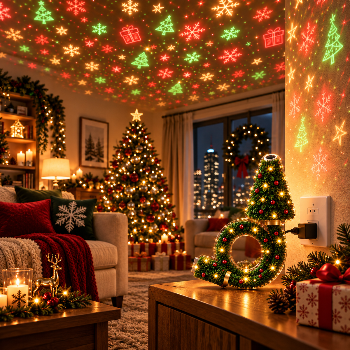 USB Christmas Tree Room Projector